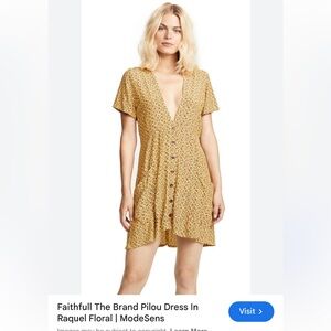 Faithful the Brand Yellow Mini Dress - Pilou Dress In Raquel Floral